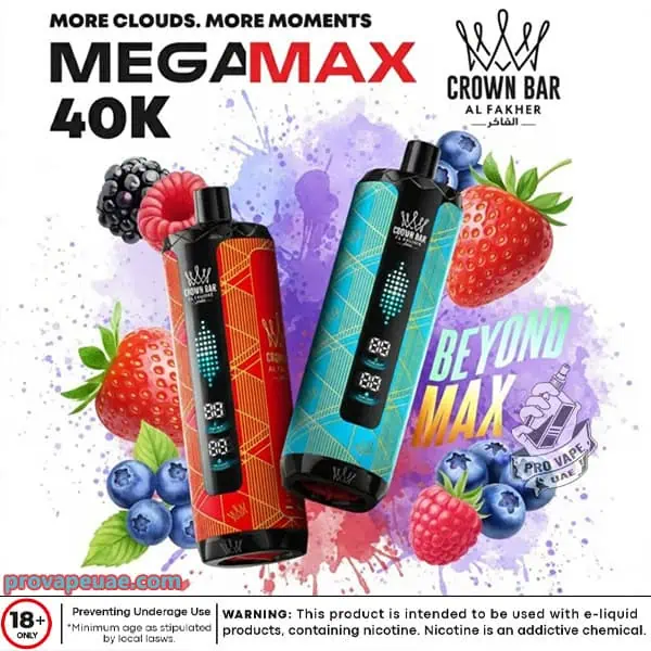 Al Fakher Crown Bar MegaMax 40k Puffs Disposable Vape in Dubai (1) Al Fakher MegaMax 40k Puffs
