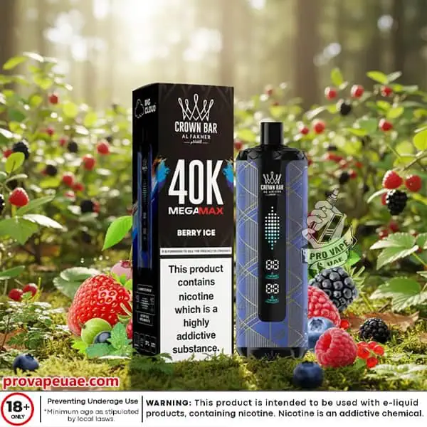 Al Fakher Crown Bar MegaMax 40k Puffs Disposable Vape in Dubai-Berry Ice