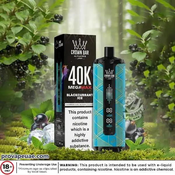 Al Fakher Crown Bar MegaMax 40k Puffs Disposable Vape in Dubai-Blackcurrant Ice