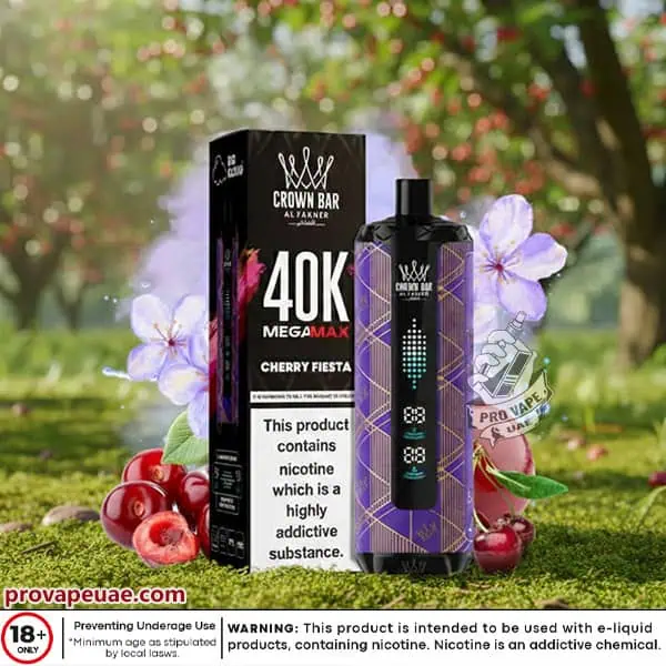 Al Fakher Crown Bar MegaMax 40k Puffs Disposable Vape in Dubai-Cherry Fiesta