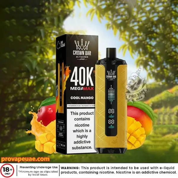 Al Fakher Crown Bar MegaMax 40k Puffs Disposable Vape in Dubai-Cool Mango