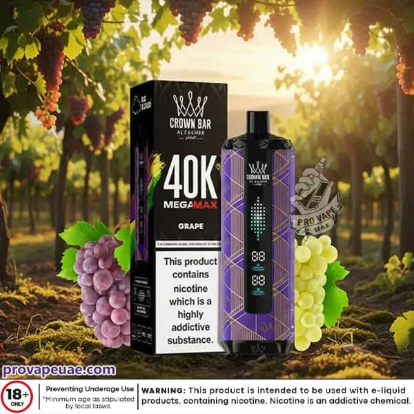 Al Fakher Crown Bar MegaMax 40k Puffs Disposable Vape in Dubai-Grape
