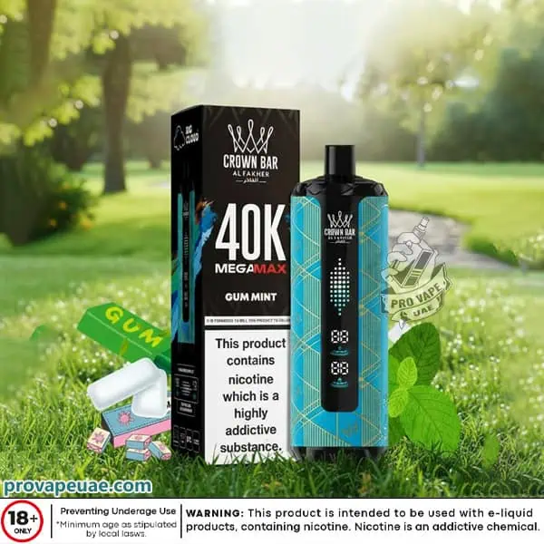 Al Fakher Crown Bar MegaMax 40k Puffs Disposable Vape in Dubai-Gum Mint
