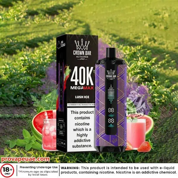 Al Fakher Crown Bar MegaMax 40k Puffs Disposable Vape in Dubai-Lush Ice