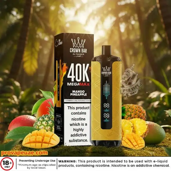Al Fakher Crown Bar MegaMax 40k Puffs Disposable Vape in Dubai-Mango Pineapple