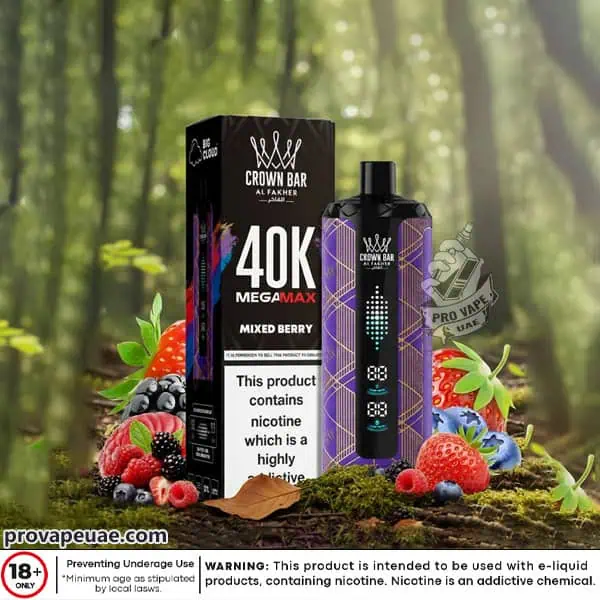 Al Fakher Crown Bar MegaMax 40k Puffs Disposable Vape in Dubai-Mixed Berry