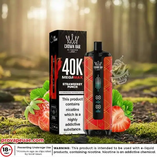 Al Fakher Crown Bar MegaMax 40k Puffs Disposable Vape in Dubai-Strawberry Punch