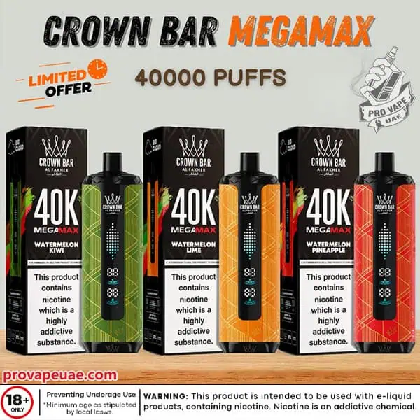 Al Fakher Crown Bar MegaMax 40k Puffs Disposable Vape in Dubai Al Fakher MegaMax 40k Puffs